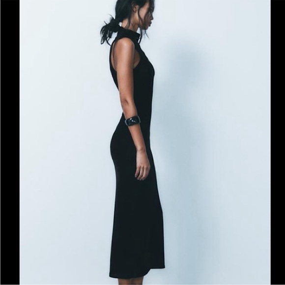 NWT Zara Velvet Midi Dress - Picture 3 of 13